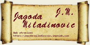 Jagoda Miladinović vizit kartica